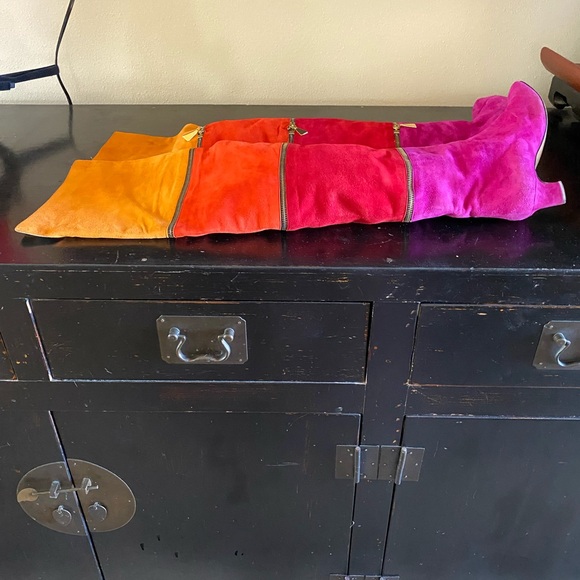 ANNE KLEIN COUTURE VINTAGE THIGH HIGH SUEDE BOOTS PREOWNED SIZE:7 - Picture 9 of 9